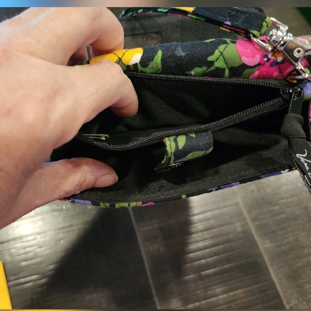 Vera Bradley Black Floral Wristlet